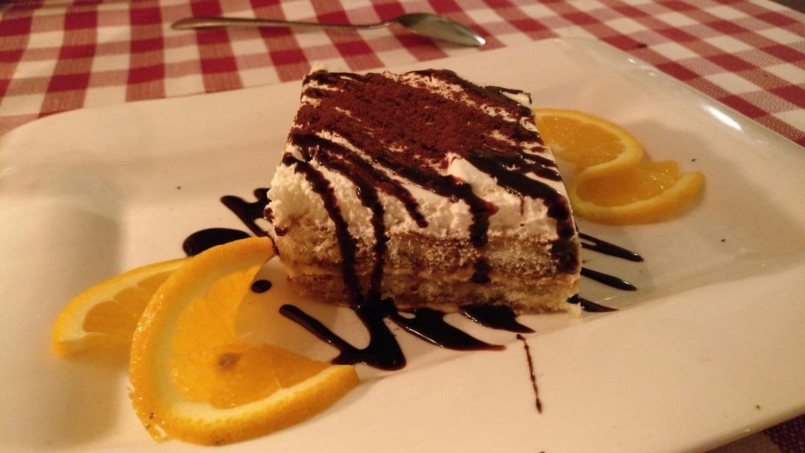 Dessert with orange slices